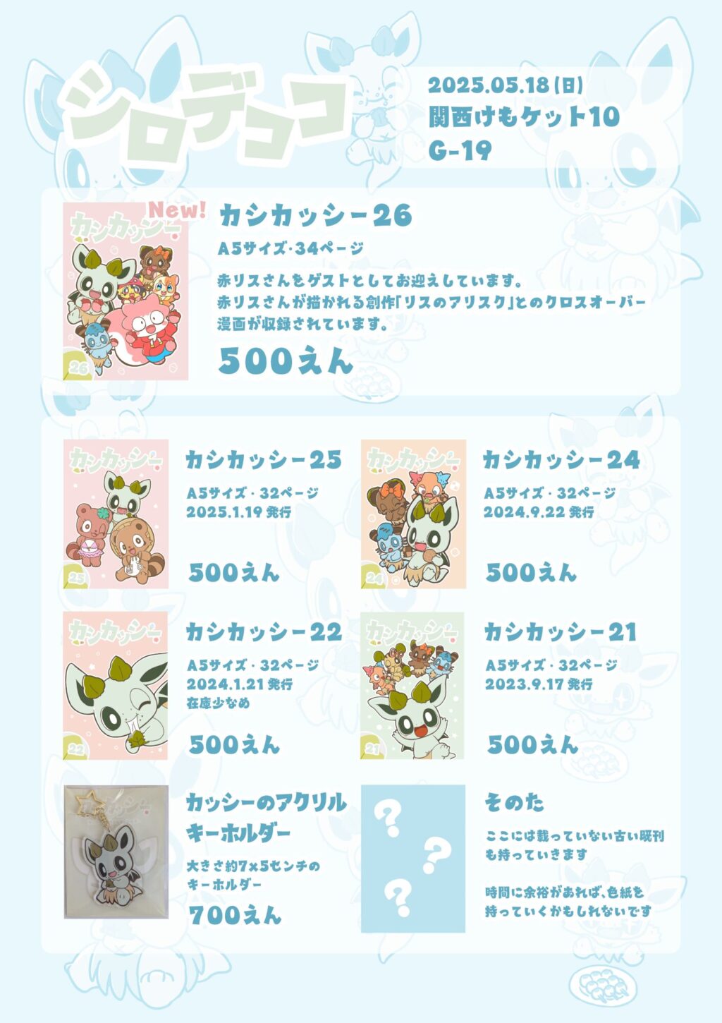 関西けもケット10での新刊や既刊などのお知らせ