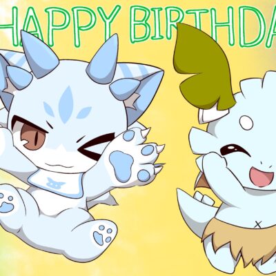 月兎みなとさんが描いてくれたサバキチくんとデココくん