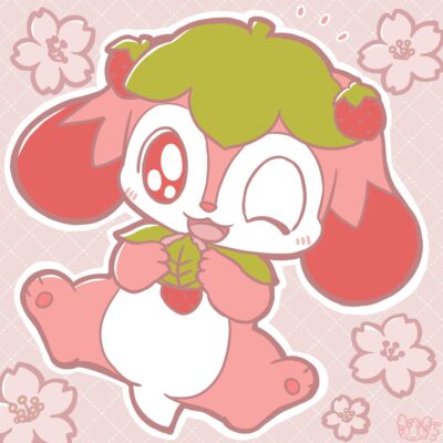 桜餅を食べるこいちごちゃん