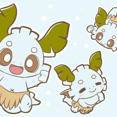 ナタデココの飲み物を持ちながら慌てるデココくん (2025年版)