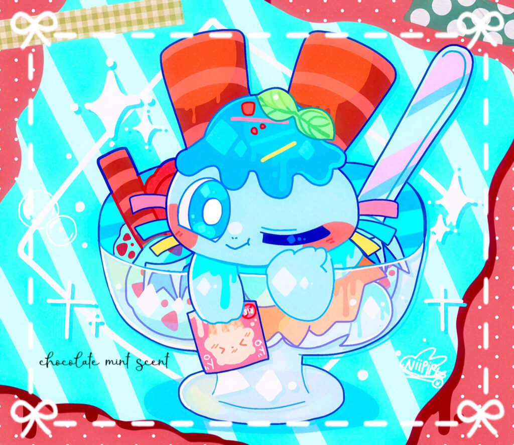 にいぴぴさんが描いていただけたミントくん