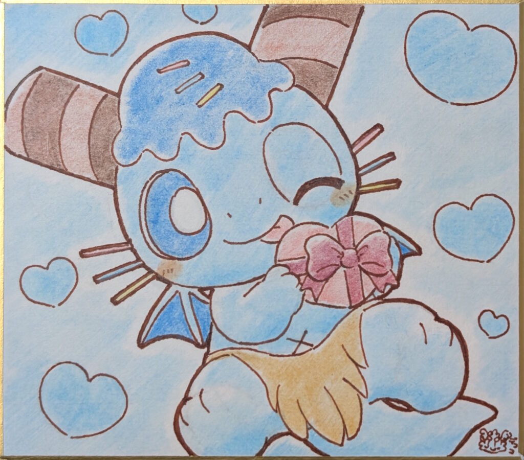 バレンタインチョコを持つミントくん