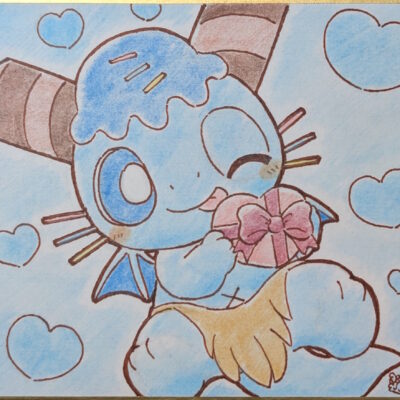 バレンタインチョコを持つミントくん