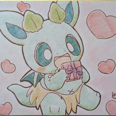 バレンタインチョコをゲットして喜ぶカッシーくん