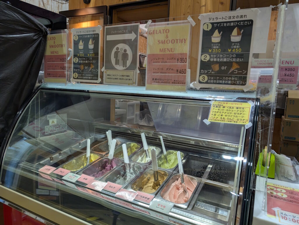 店内で売られているジェラート