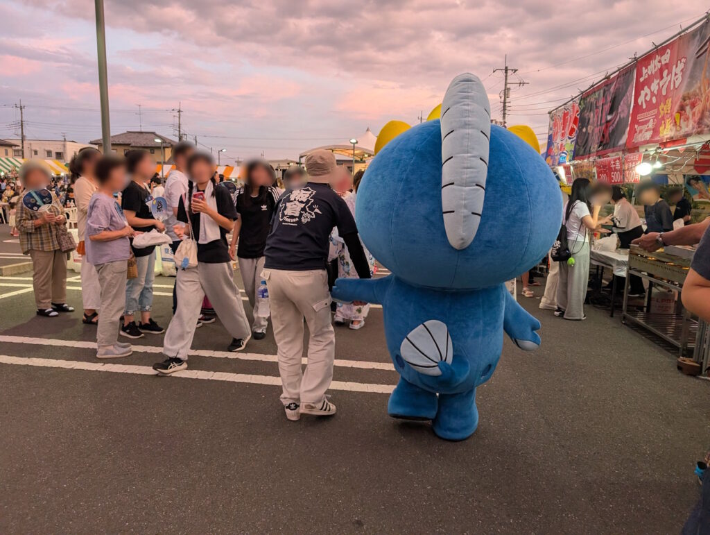 夕焼け時のいたくらんの後ろ姿