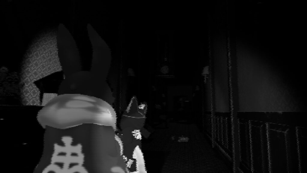 白黒で乱れた視界