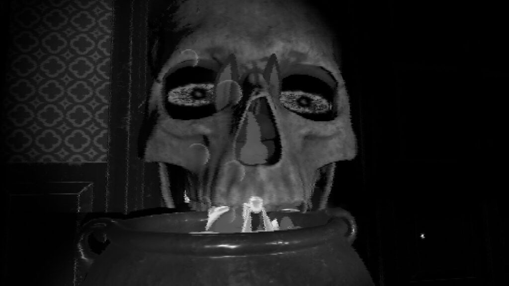 唐突に現れるドクロ