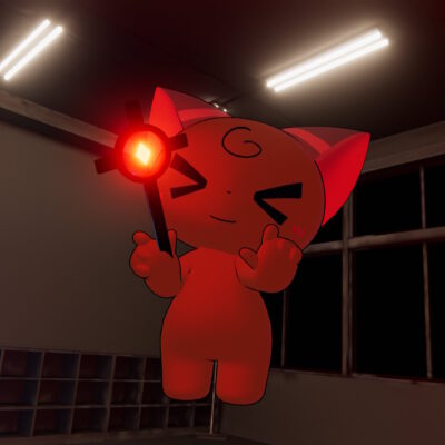 光るアイテムを持つぶ～けさん