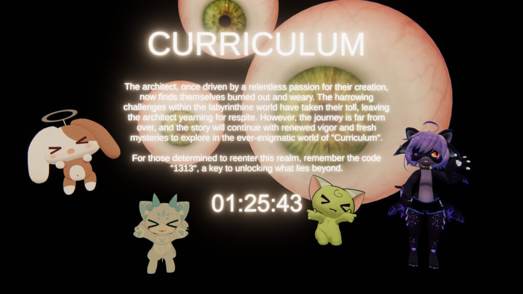 CURRICULUMのクリア部屋内で記念撮影