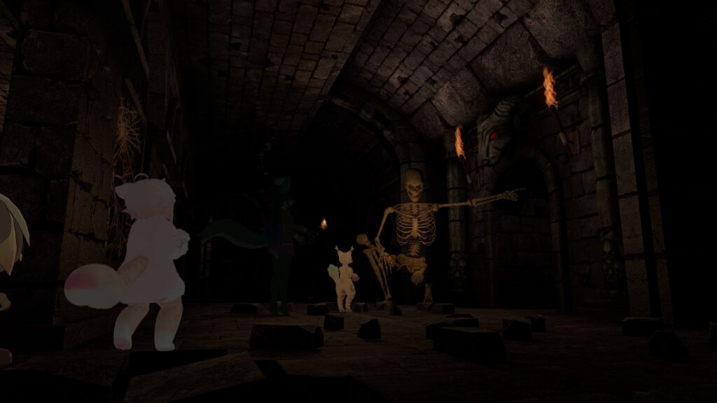 スケルトンが順路を示しているよ