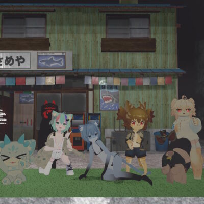 ケモノ達と記念撮影