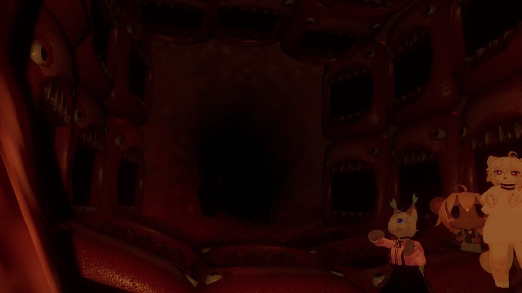 ゴアな世界の大きな口を開けた生き物