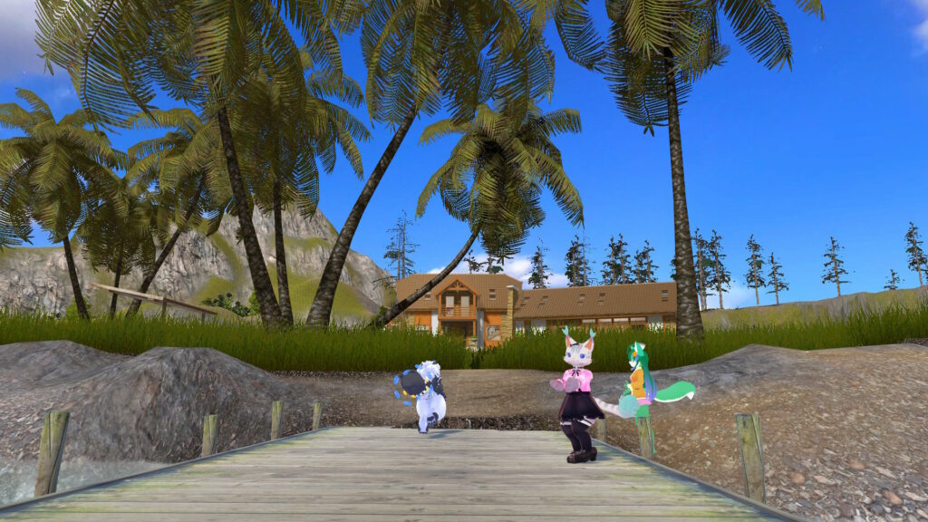 先に見える豪華な別荘