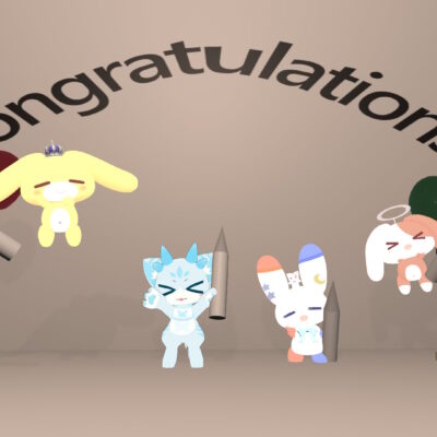 Congratulations!と一緒に記念撮影