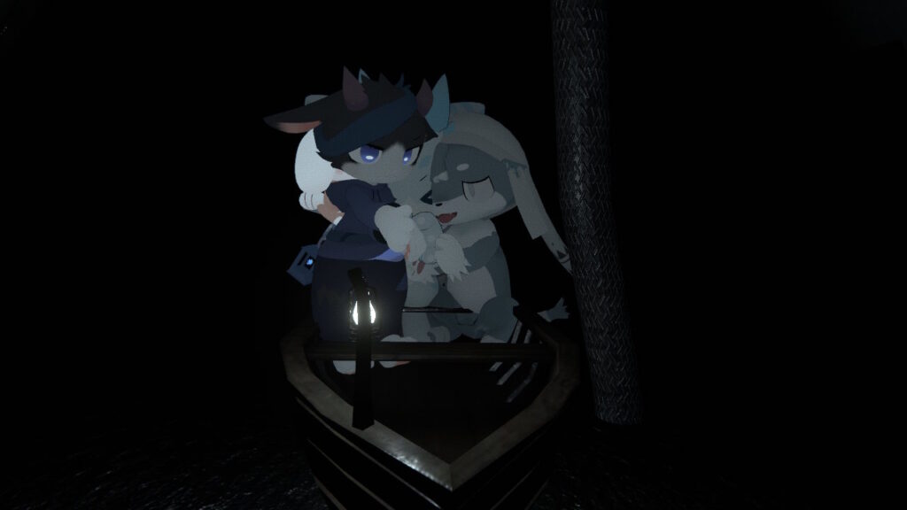 船に乗って島に向かうよ