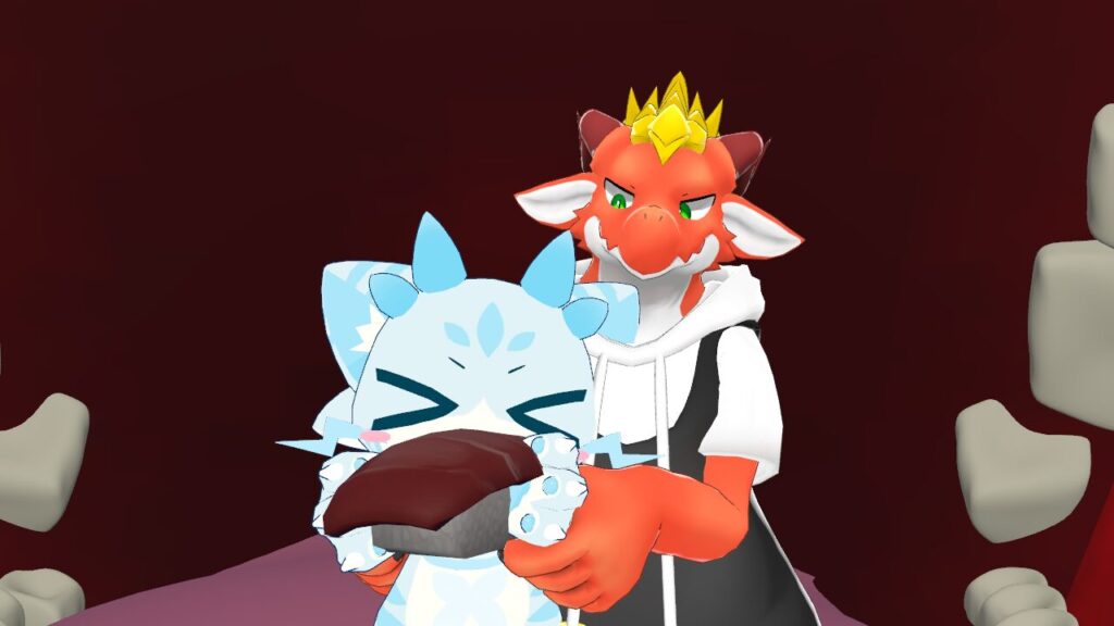 マグロを持ってツーショット