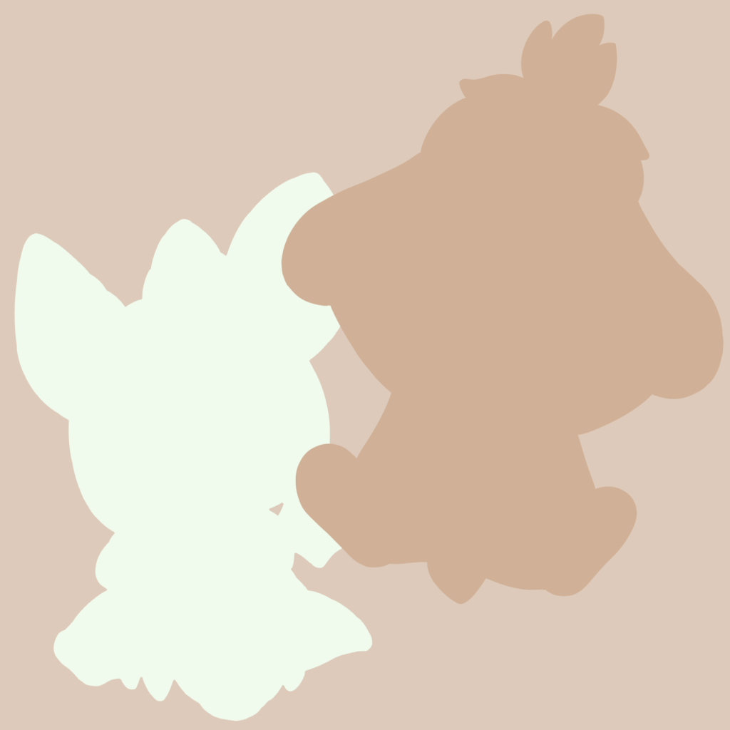 ピッピくんとカッシーくんのシルエット