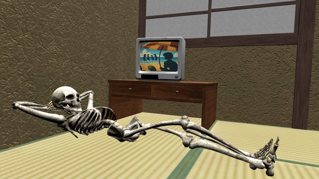 ガイコツが寝ています