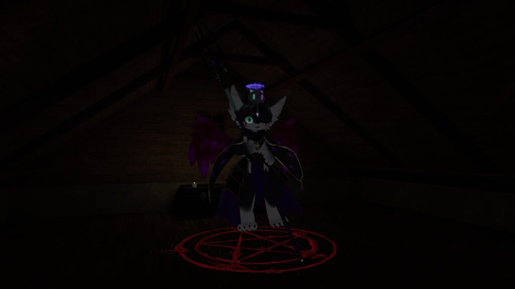 使っているアバターと魔法陣の相性良すぎ