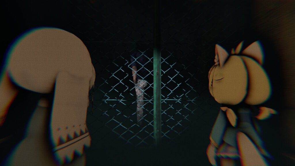 柵から見ている謎の人物