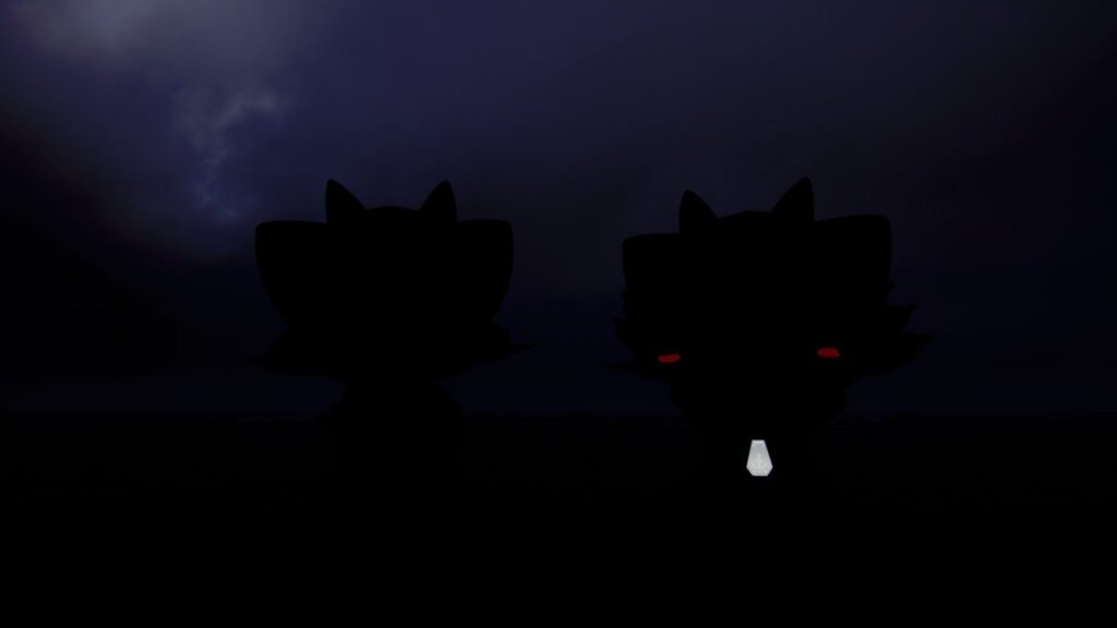 真っ暗な中で記念撮影