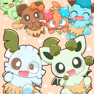 全力で走るデココくんともぐもぐするカッシーくん