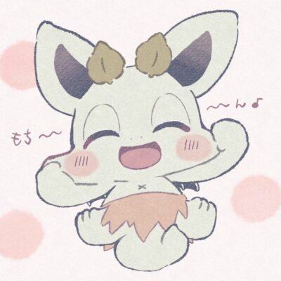 もち～んと頬を引っ張るカッシーくん