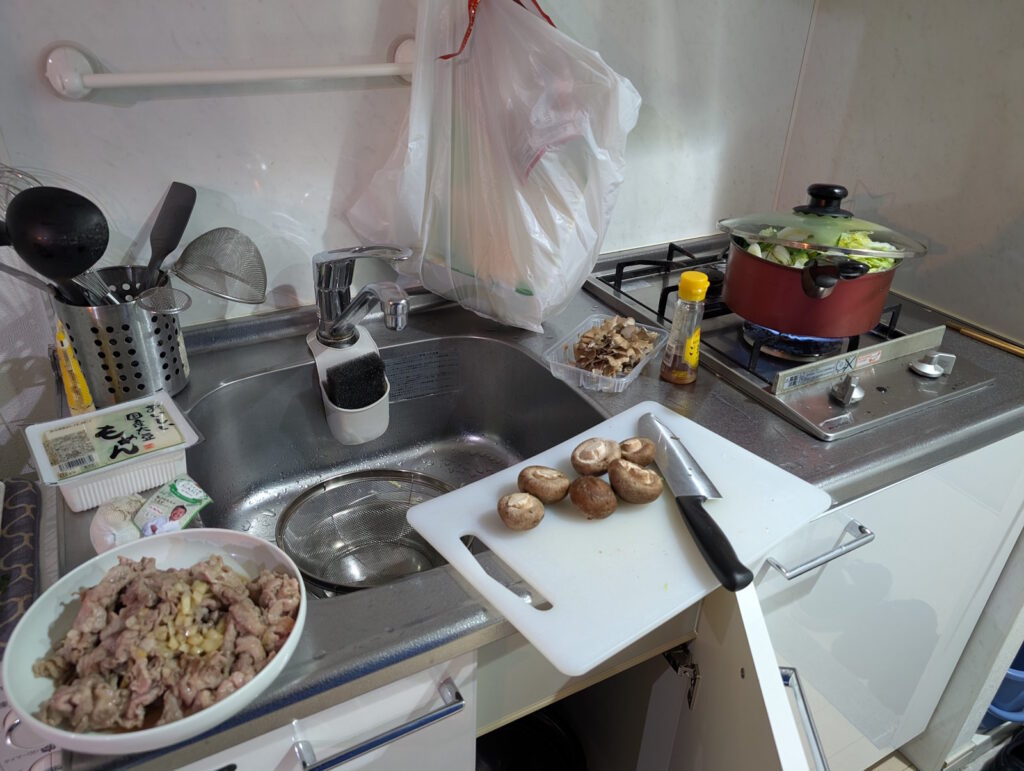 具材切り分け中