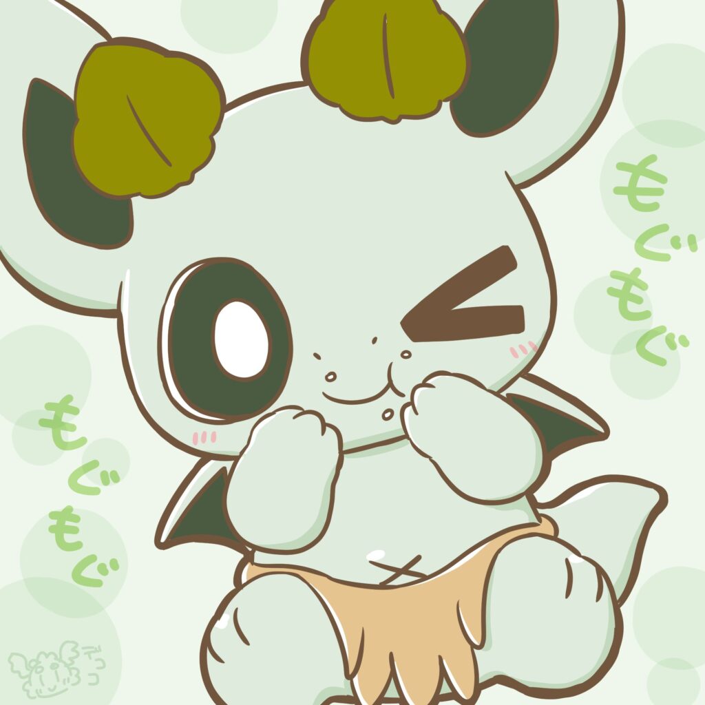ひたすら柏餅をもぐもぐしているカッシーくん