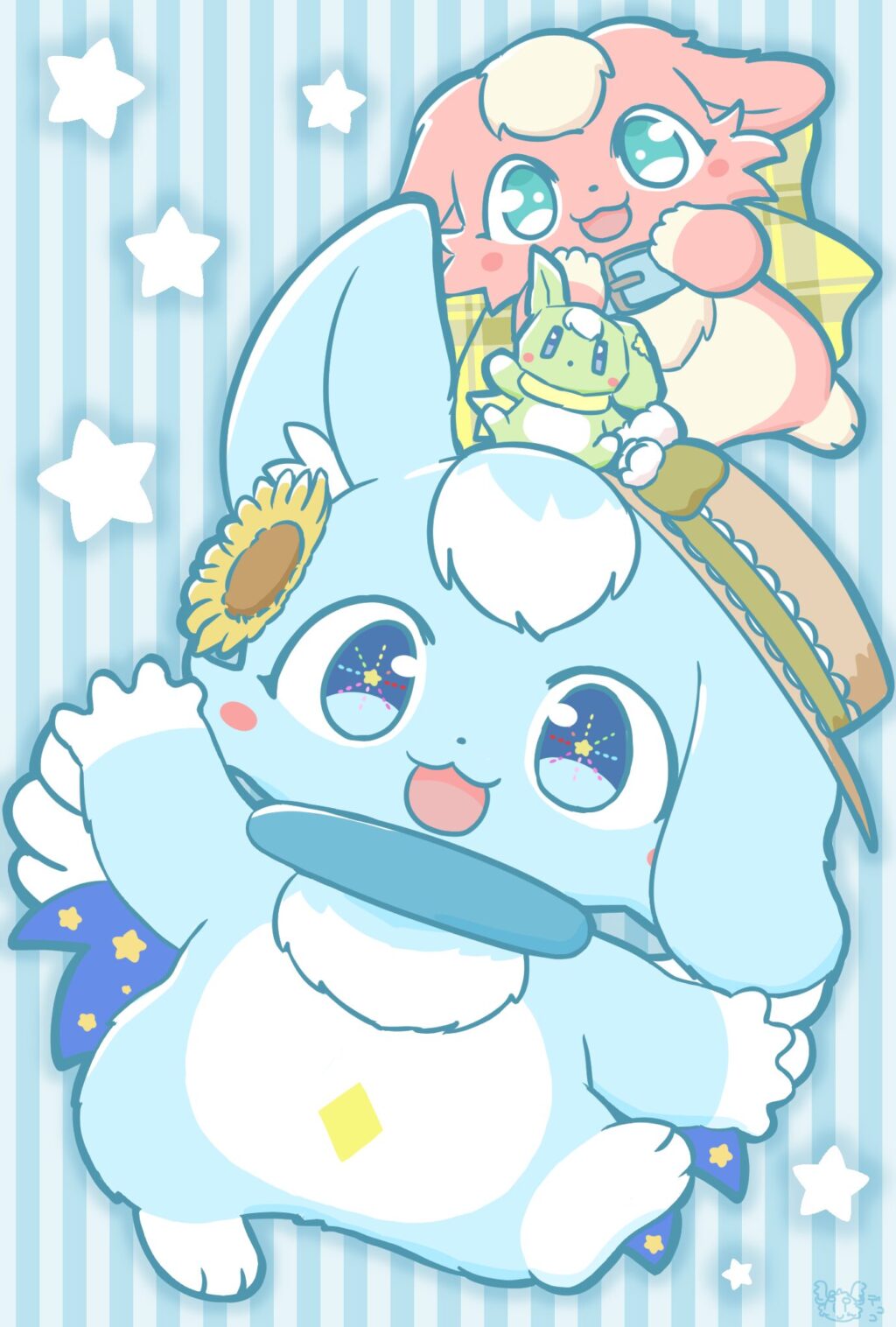 目をキラキラさせているほにゃらんぽすフェリちゃん