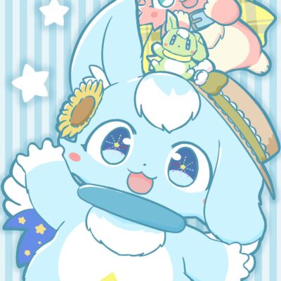 目をキラキラさせているほにゃらんぽすフェリちゃん