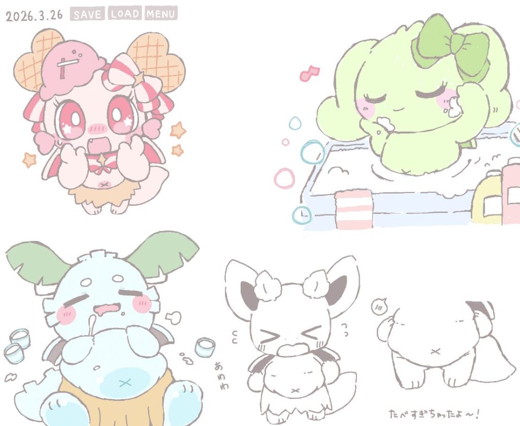 はっぴさんが描いてくれたデココくん達