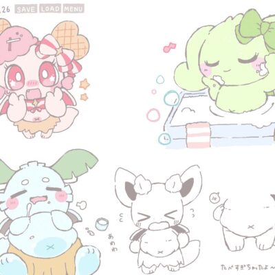 はっぴさんが描いてくれたデココくん達