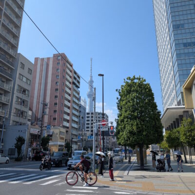 真夏の錦糸町とスカイツリー