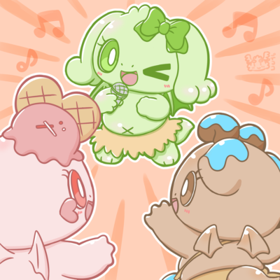 歌を歌うジェリーちゃんと見守るみんな